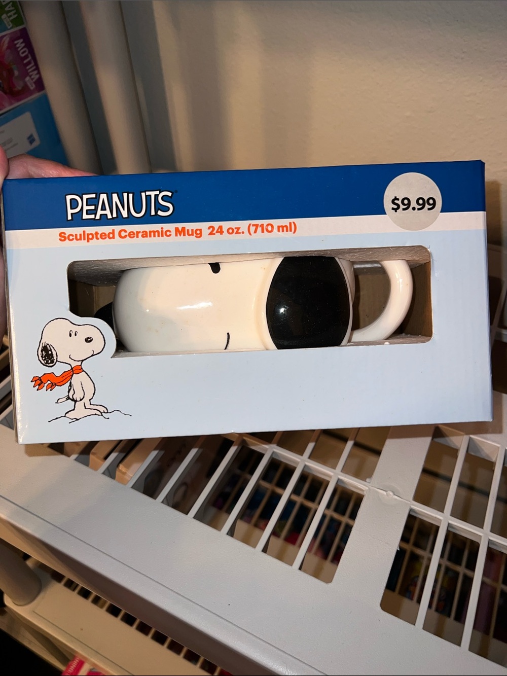 Peanuts Snoopy Sculpted Ceramic Mug - White & Black